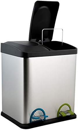 Dual compartment step-on recycling trash can — photo 5