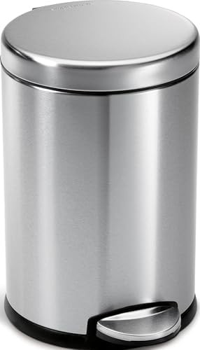 Compact stainless steel bathroom step trash can 4.5L