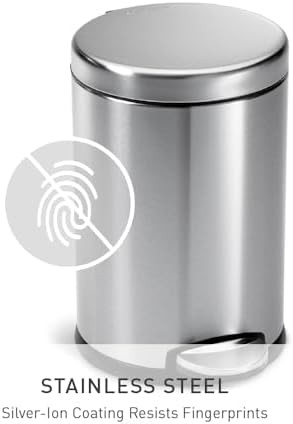 Compact stainless steel bathroom step trash can 4.5L — photo 4
