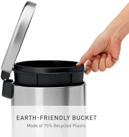 Compact stainless steel bathroom step trash can 4.5L — photo 5