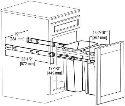 Double top mount pull out metal bin — photo 3