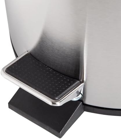 Silver stainless steel mini foot pedal trash can — photo 3
