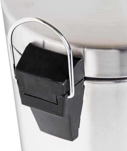 Silver stainless steel mini foot pedal trash can — photo 4