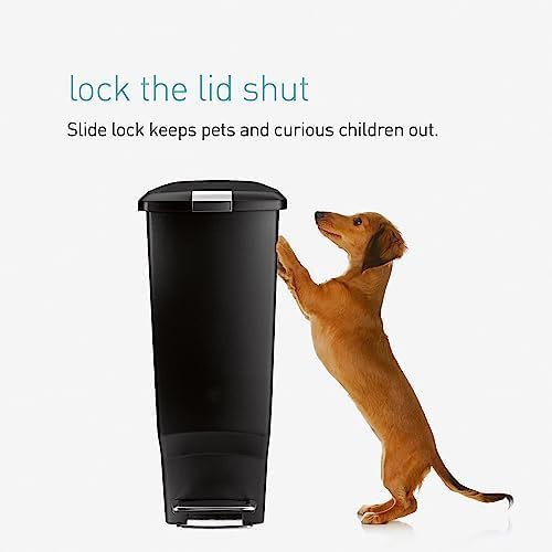 White plastic slim step trash can 40L — photo 4