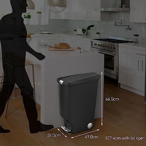 White plastic slim step trash can 40L — photo 5
