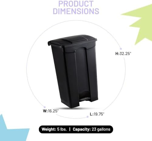 Large black plastic step on garbage can — photo 3