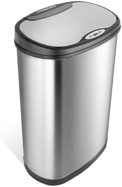 Ninestars 13 gallon oval touchless motion sensor can