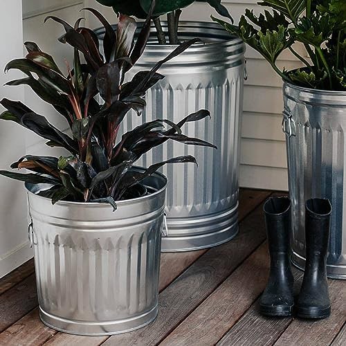 Galvanized steel metal trash can 10 gallon — photo 3