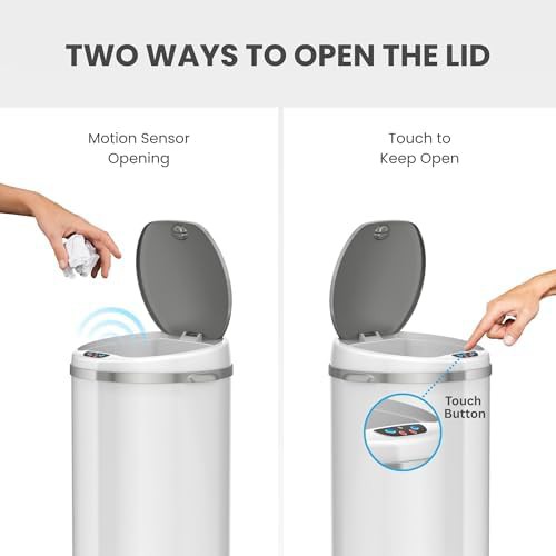 Round Stainless Steel Sensor Trash Can — photo 3
