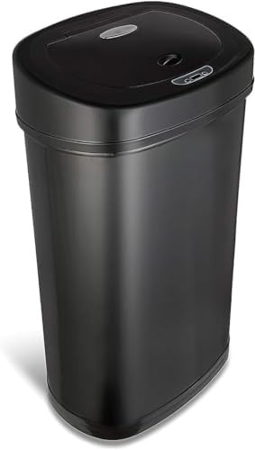 Ninestars black automatic motion sensor garbage can