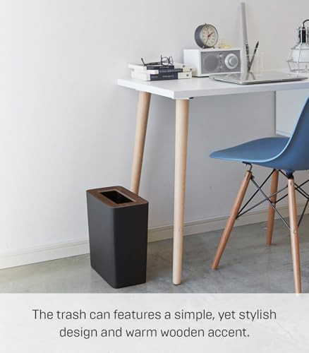 Rin steel and wood small rectangular wastebasket — photo 3