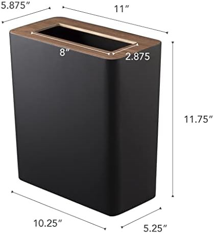 Rin steel and wood small rectangular wastebasket — photo 5