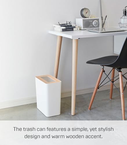 Rin slim steel and wood wastebasket — photo 3