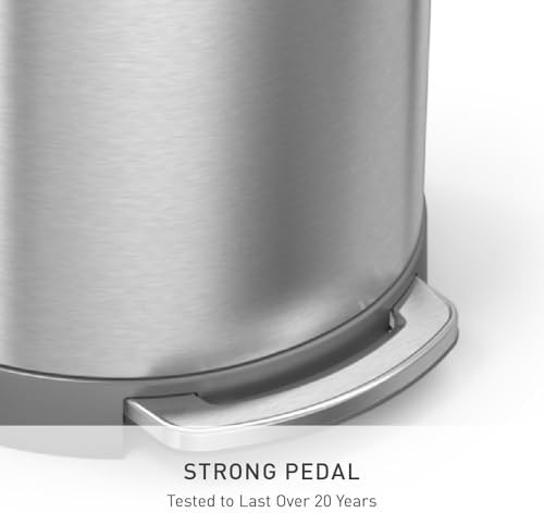 Brushed stainless steel semi round step can 60L — photo 5