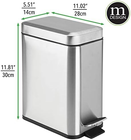 Mdesign stainless steel step wastebasket — photo 4