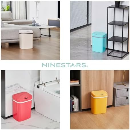 Ninestars teal blue bathroom motion sensor trash can — photo 5
