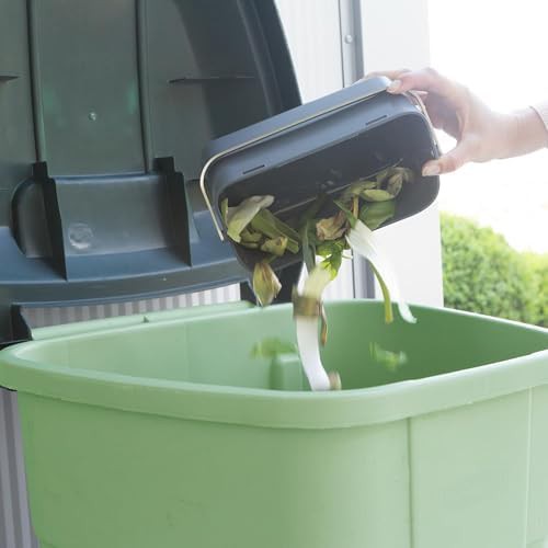 Dark gray food waste caddy — photo 3