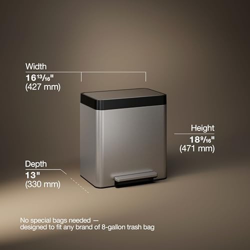 Kohler 8 gallon compact step kitchen can — photo 3