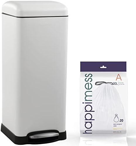 Cotton white Betty step trash can