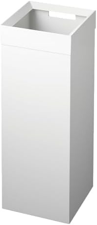 Tower tall slim white metal trash can