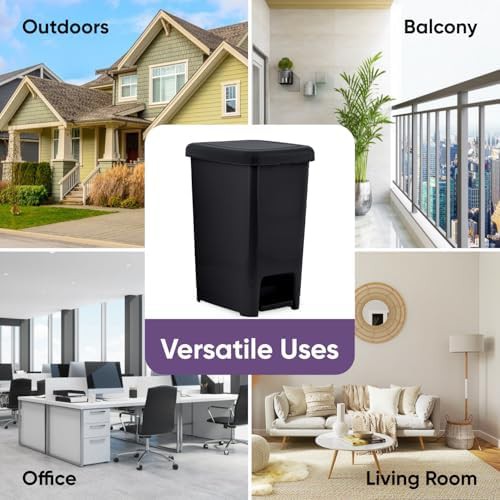 Slim Black Step On Kitchen Bin 6.5 Gallon — photo 4