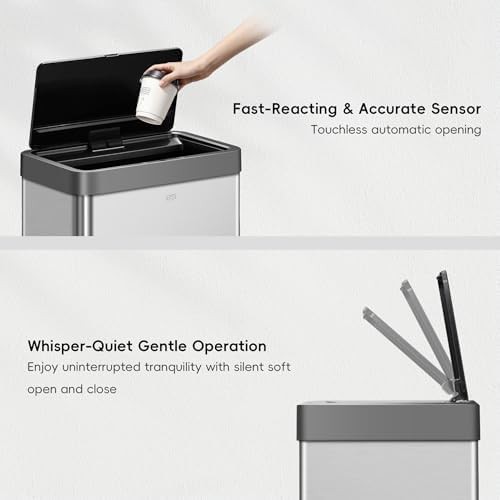 Mirage X large stainless motion sensor bin — photo 4