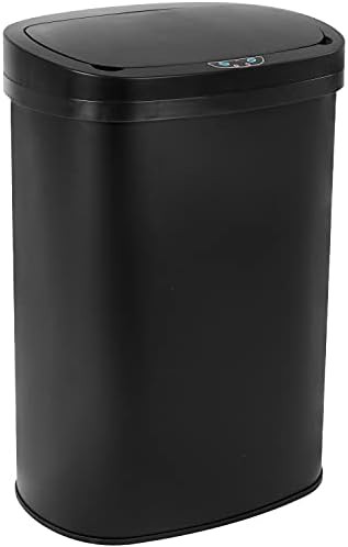 Black stainless steel 13 gallon trash