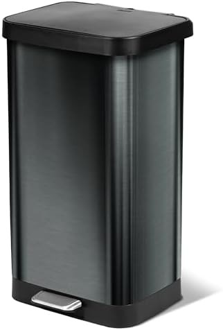 Pewter stainless steel 20 gallon kitchen bin