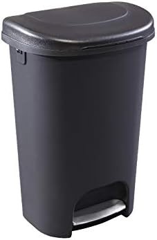 Classic black stainless pedal kitchen waste bin