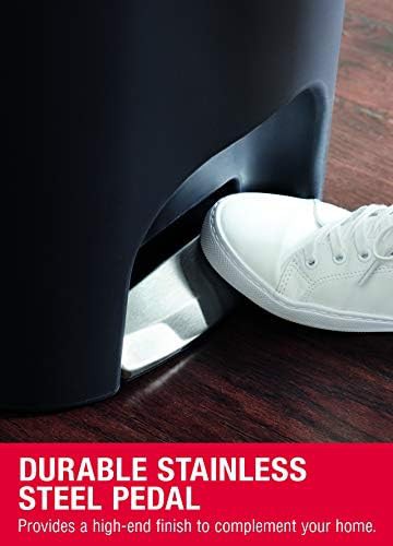 Classic black stainless pedal kitchen waste bin — photo 4