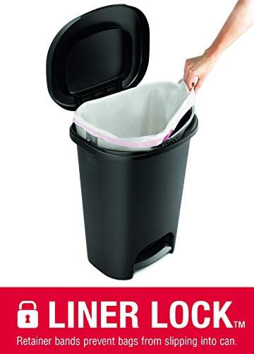 Classic black stainless pedal kitchen waste bin — photo 5