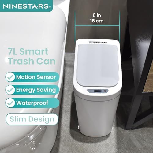 Ninestars slim ABS plastic bathroom motion sensor can — photo 3