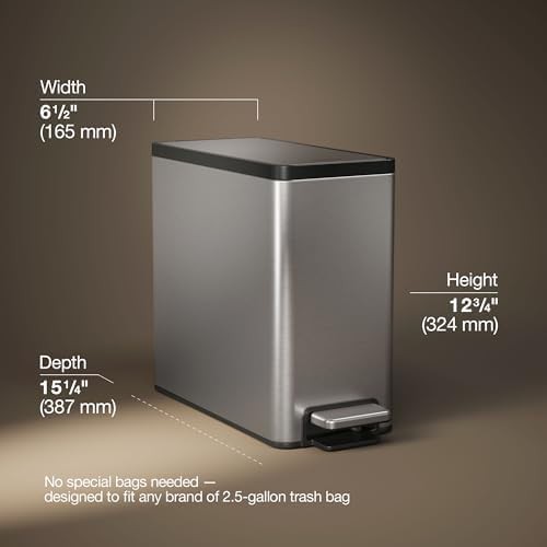 Kohler 2.5 gallon slim silver step can — photo 3