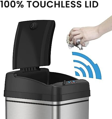 Stainless steel dog proof sensor kitchen trash can — photo 3