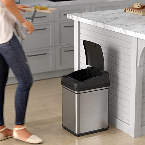 Stainless steel dog proof sensor kitchen trash can — photo 5
