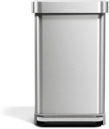 Brushed stainless rectangular step can 45L