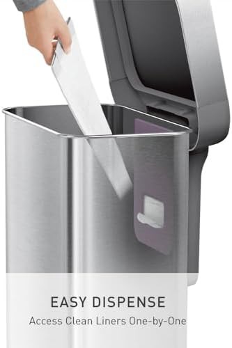 Brushed stainless rectangular step can 45L — photo 5