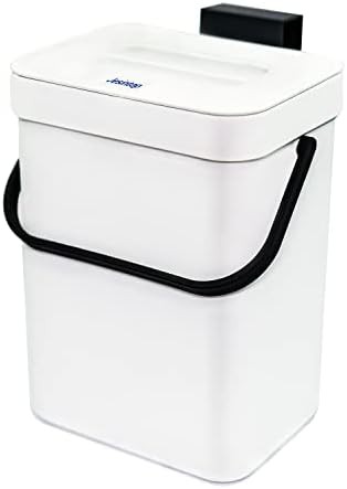 White Hanging Compost Bin for Countertop