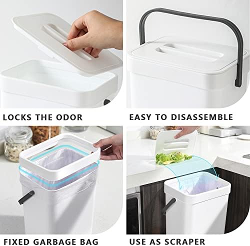 White Hanging Compost Bin for Countertop — photo 3