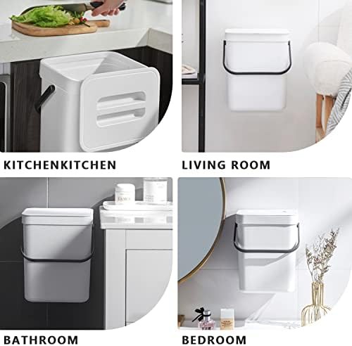 White Hanging Compost Bin for Countertop — photo 4
