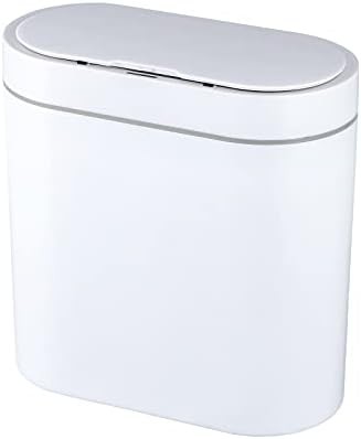Narrow white automatic sensor 2.5 gallon waste bin