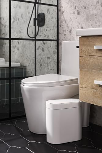 Narrow white automatic sensor 2.5 gallon waste bin — photo 3