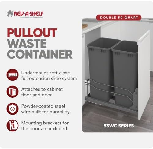 Large 50 Liter Double Pullout Bin — photo 5