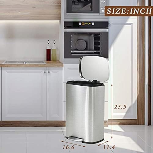 Stainless steel 50L pedal trash can — photo 3