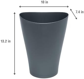 Gunmetal blue plastic slim vanity wastebasket — photo 3