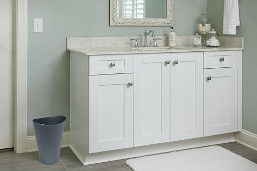 Gunmetal blue plastic slim vanity wastebasket — photo 5