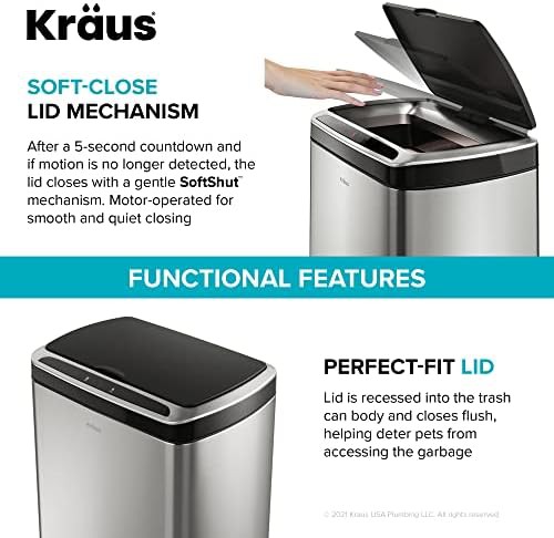 Stainless steel motion sensor 13 gallon trash can — photo 5