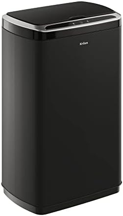 Matte black motion sensor 13 gallon trash can