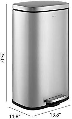 Platinum silver Curtis step trash can — photo 4