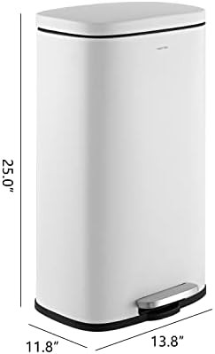 White Curtis step trash can 25 inch — photo 4